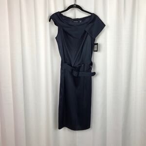 Ellen Tracy Navy Blue Satin Dress Sz.8 NWT